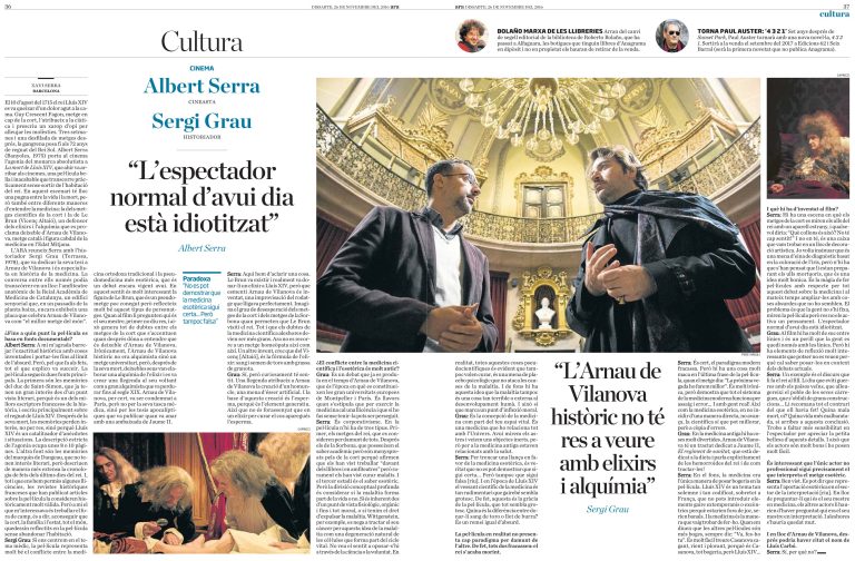 Ara · 26.11.2016 · Conversa amb Albert Serra sobre medicina, alquímia i La mort de Lluís XIV