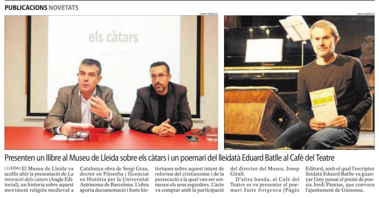 Segre · 10.11.2016 · Presenten un llibre al Museu de Lleida sobre els càtars...